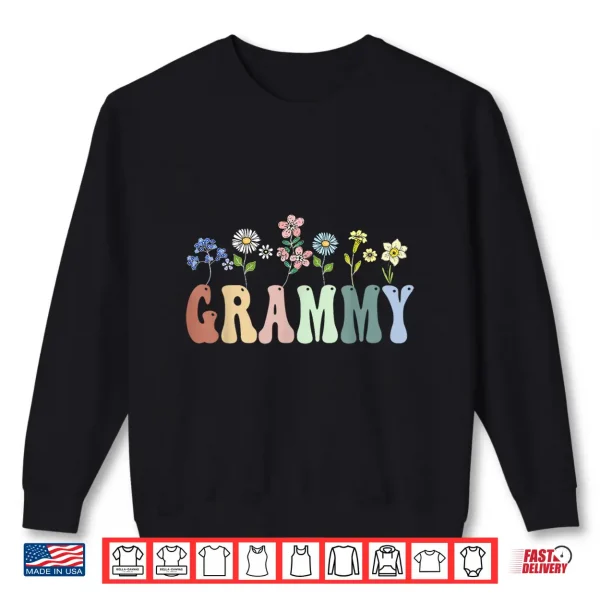 Sweatshirt Grammy Gifts Women Wildflower Floral Design Grammy Shirt