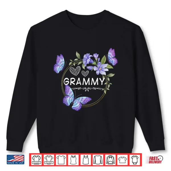 Sweatshirt Grammy shirt For Women with butterflies Mothers Day Shirt