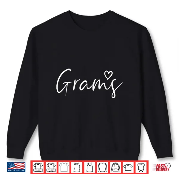 Sweatshirt Grams Gifts For Women Grandma Heart Mothers Day Grams Shirt