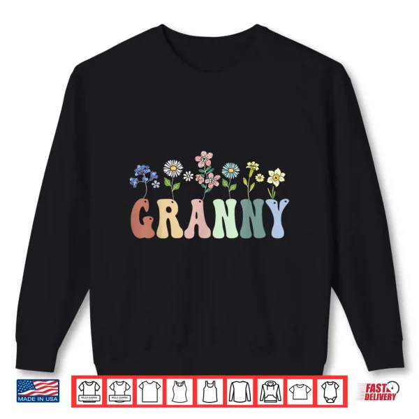 Sweatshirt Granny Gifts Women Wildflower Floral Design Granny Shirt