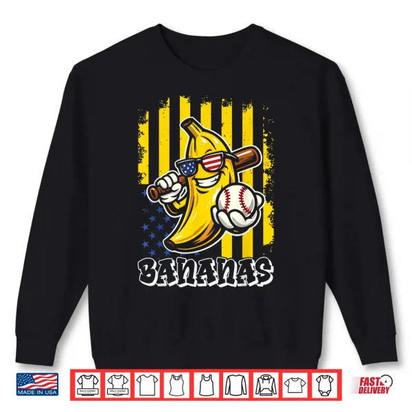 Sweatshirt Graphic Banana Proud Name Retro American Flag Shirt