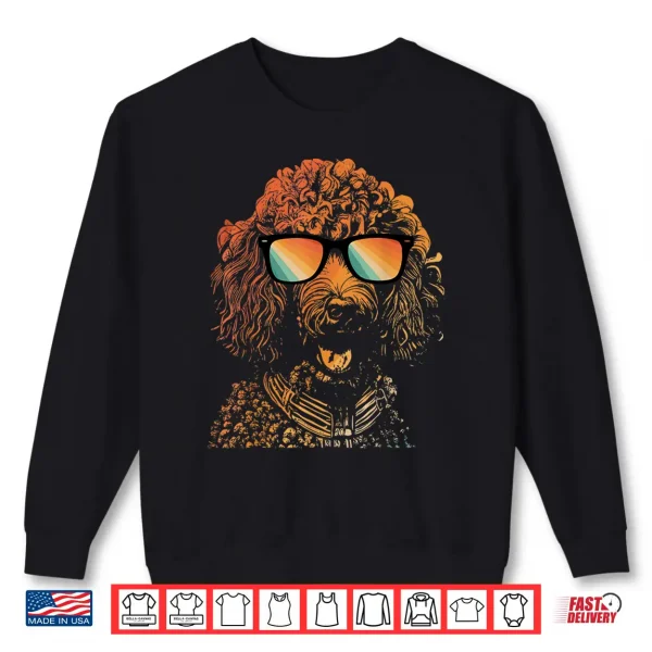 Sweatshirt Groovy Poodle Dog Owner Pet Breeder Canine Puppy Lover Shirt