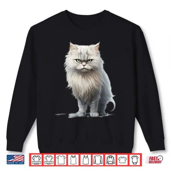 Sweatshirt Grouchy Persian Fluffball Grumpy Gray Persian Cat Shirt