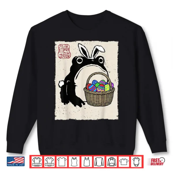 Sweatshirt Grumpy Frog Funny Easter Bunny Anime Japanese Shirt