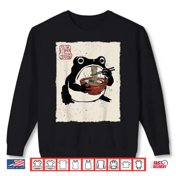 Sweatshirt Grumpy Frog Funny Ramen Anime Japanese Shirt