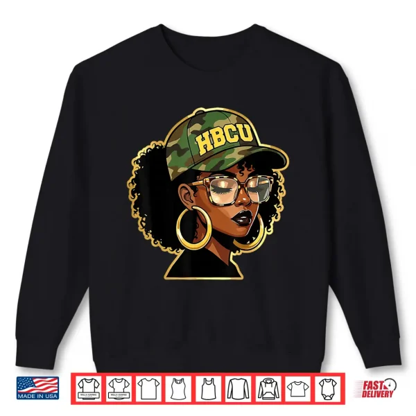 Sweatshirt HBCU Pride Afro Girl Camo Black History Month Shirt