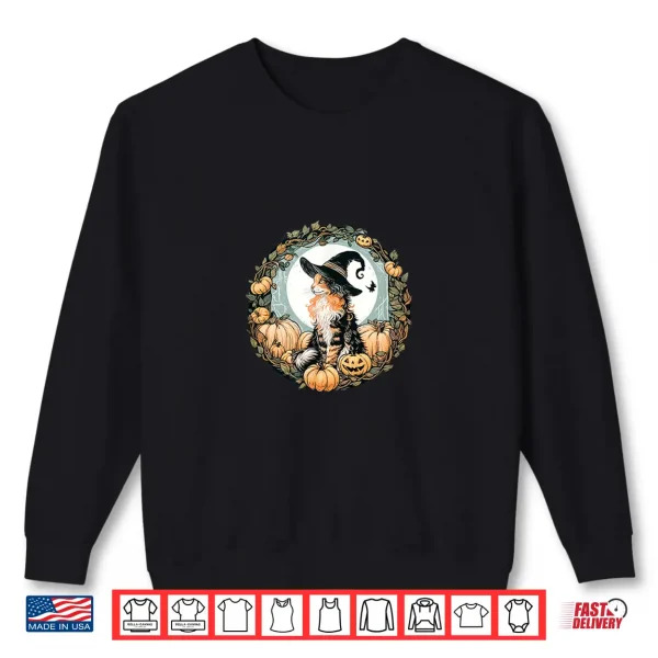Sweatshirt Halloween Dilute Calico Maine Coon Cat Illustration Shirt