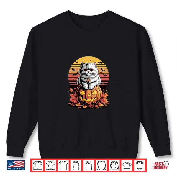 Sweatshirt Halloween Retro Persian Cat Persian Longhair Shirt
