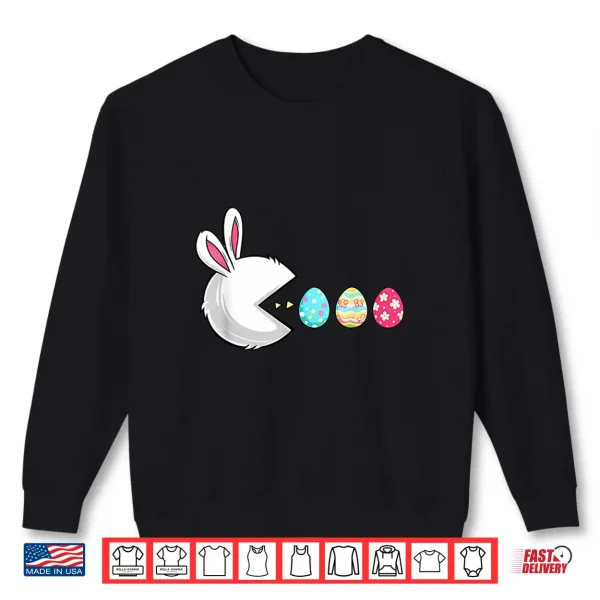 Sweatshirt Happy Easter Day Bunny Egg Gamer Video Game Kids Men Boys Shirt