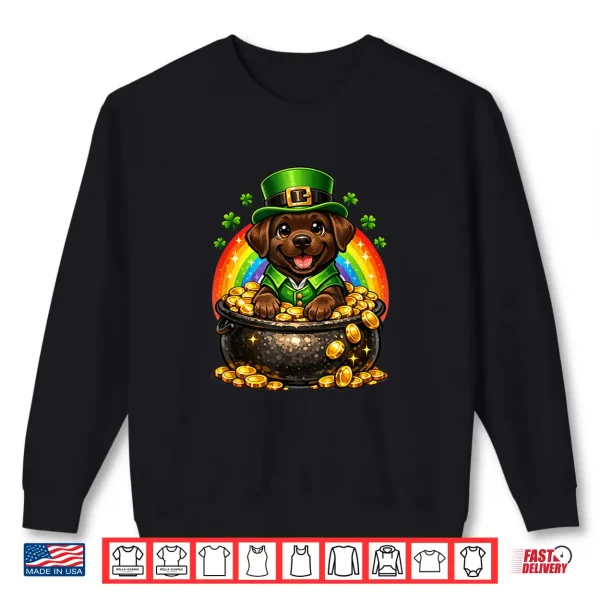 Sweatshirt Happy Leprechaun Chocolate Labrador Retriever Labby Lab Dog Shirt