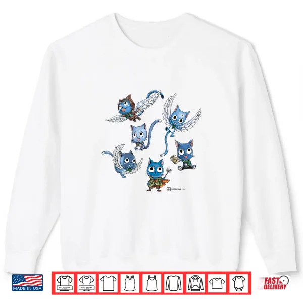Sweatshirt Happy Multiple Full body Shot Manga Style Shirt