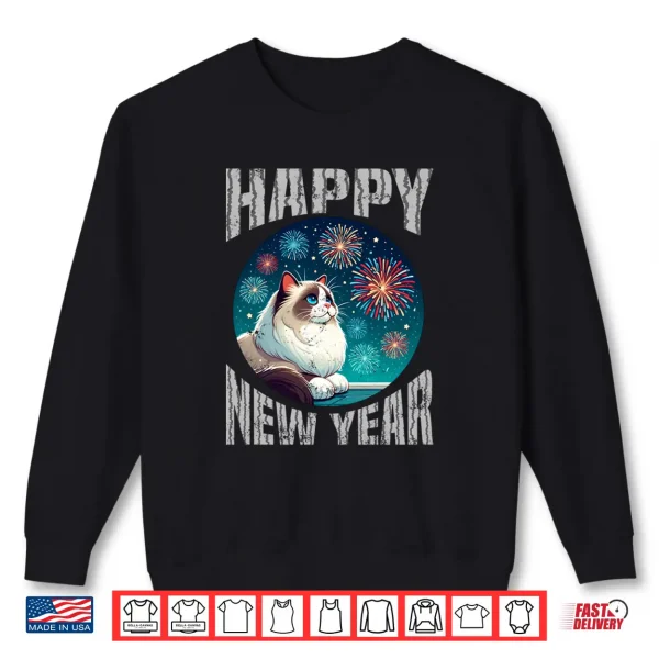 Sweatshirt Happy New Year Ragdoll Cat Shirt