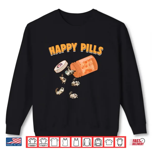 Sweatshirt Happy Pills Ragdoll Cat Funny Kitten Feline Lovers Pet Humor Shirt