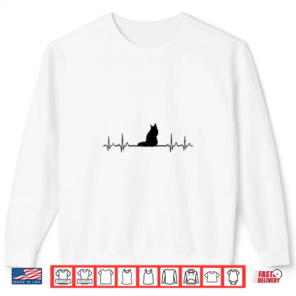 Sweatshirt Heartbeat ECG Pulse Maine Coon Cat Shirt