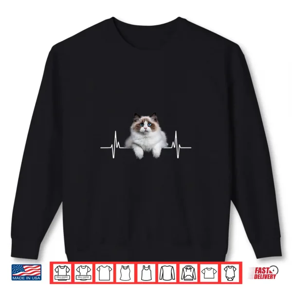 Sweatshirt Heartbeat Ragdoll Cat Woman Girl Cat Lover Shirt