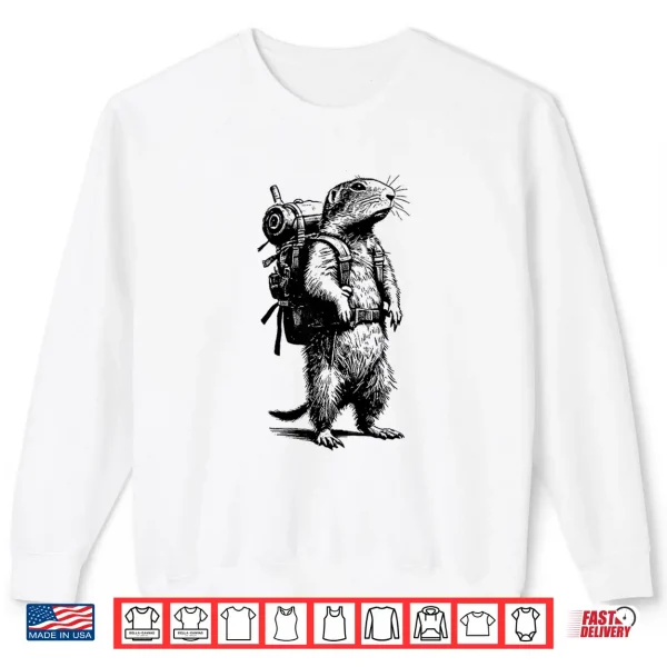 Sweatshirt Hiking Prairie Dog Gopher Backpacking Animals Funny Retro Shirt