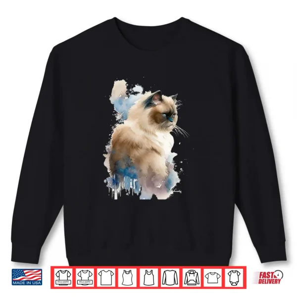 Sweatshirt Himalayan Ragdoll Tshirts for Women Birman Cat Mom Shirt