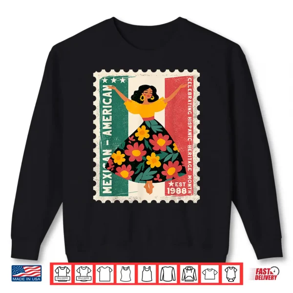 Sweatshirt Hispanic Heritage Mexican American Floral Dancer Woman Shirt