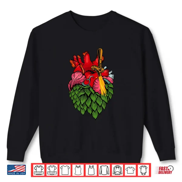 Sweatshirt Home Brewing IPA Craft Beer Brewer Hop Heart Shirt