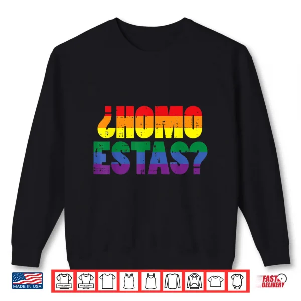 Sweatshirt Homo Estas Spanish Mexican Funny Gay Pride Ally Shirt