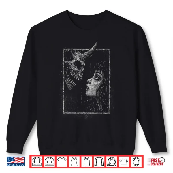 Sweatshirt Horror Creepy Demon Monster Anime Manga Alt Scary Goth Girl Shirt
