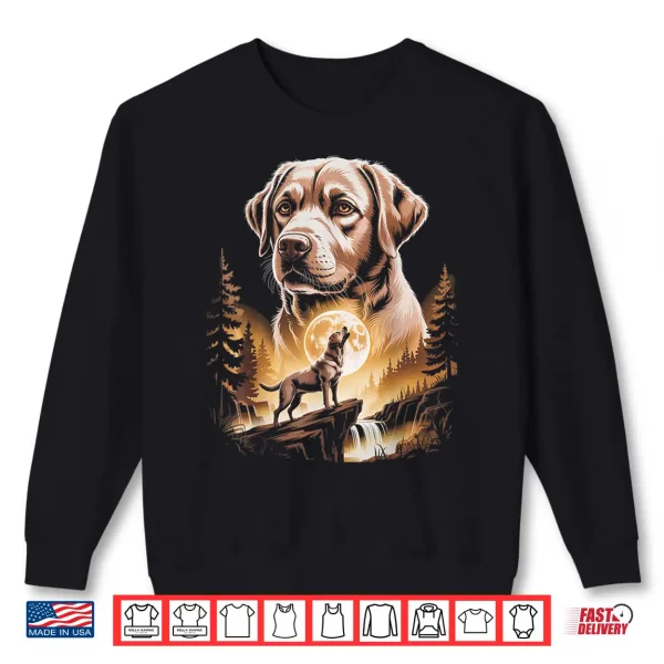 Sweatshirt Howling Labrador Retriever Moonlit Forest Shirt