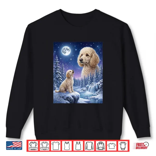 Sweatshirt Howling to The Moon Meme Animal Dog Poodle Shirt