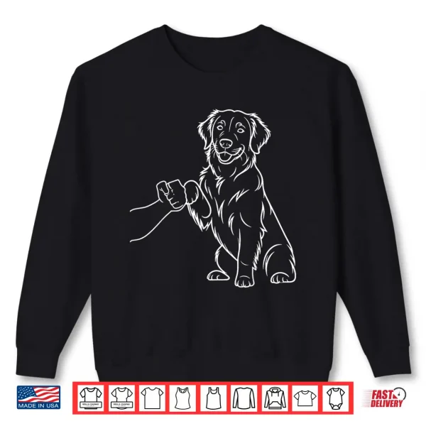 Sweatshirt Human And Dog Paw Fist Bump Dog Lover Golden Retriever Shirt