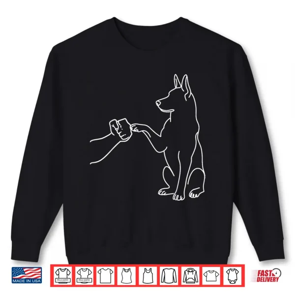 Sweatshirt Human and Dog Paw Fist Bump Dog Lover German Shepherd Shirt