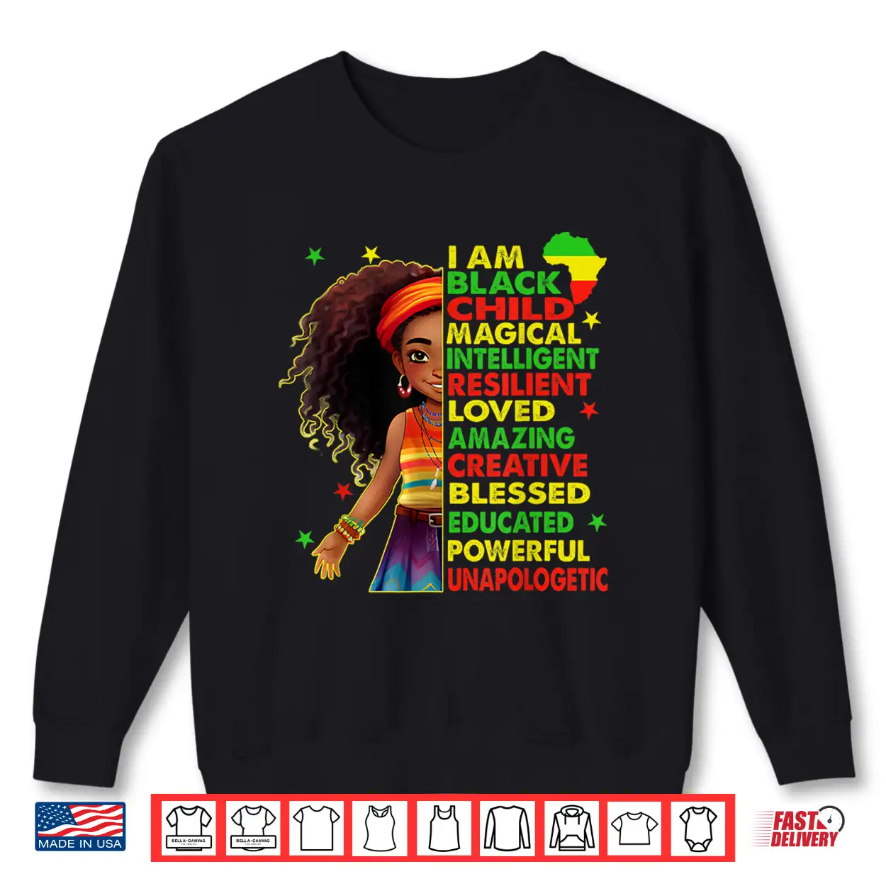 I Am Black Child Juneteenth African American Girls Kids Shirt I Am Black Child Juneteenth African American Girls Kids Shirt
