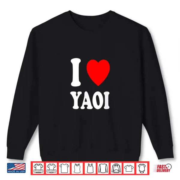 Sweatshirt I Heart Love Yaoi Manga Japanese Artwork Art Illustration Shirt
