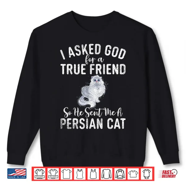 Sweatshirt I asked God for a true Friend so he sent me a Persian Cat Shirt for Men Women