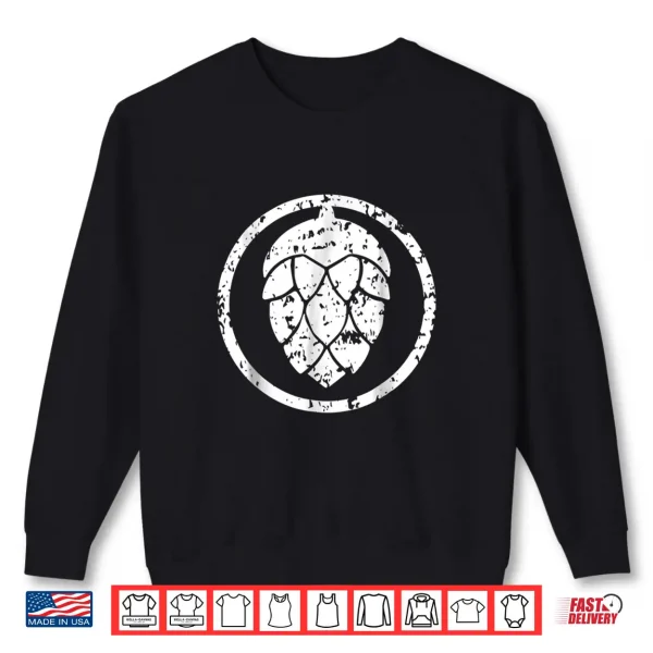 Sweatshirt IPA Shirt Craft Beer Hops Logo Shirt White