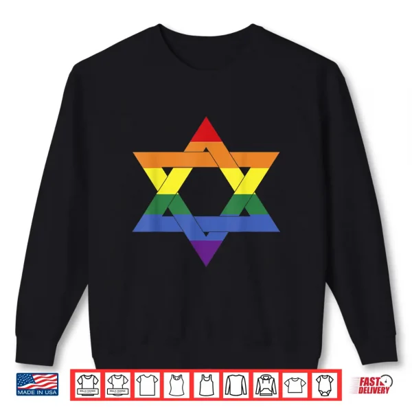 Sweatshirt Israel LGBTQ Rainbow Flag Gay Pride Star Of David LGBT Shirt