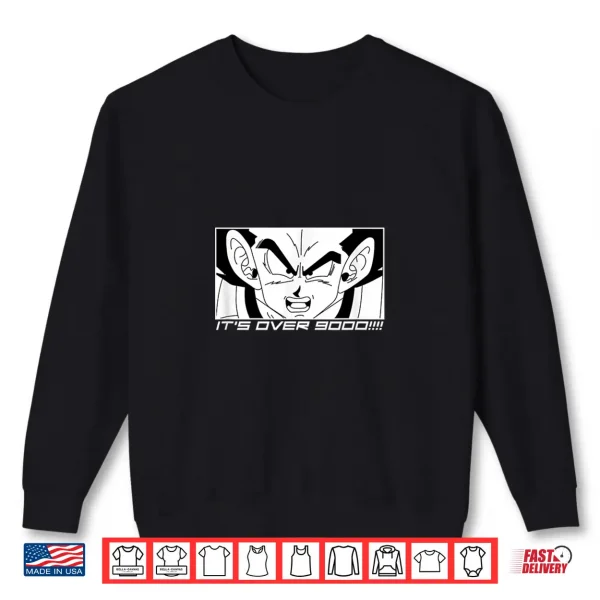 Sweatshirt Its Over 9000 Anime Manga Shirt