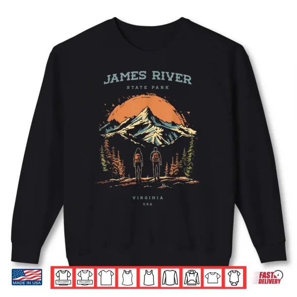 Sweatshirt James River State Park Virginia Backpacking Hiking Vintage Shirt