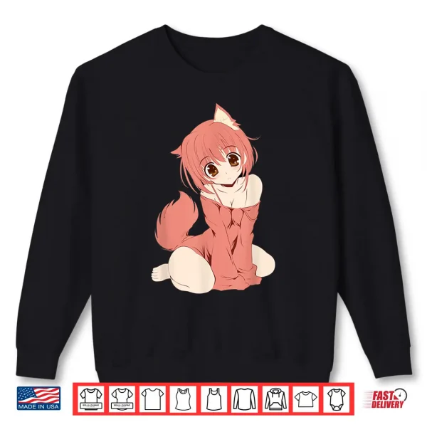Sweatshirt Japanese Anime Persian Cat Girl Cute Manga Otaku Catgirl Shirt