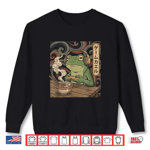 Sweatshirt Japanese Gamer Frog Art Men Women Boys Ramen Gaming Shirt