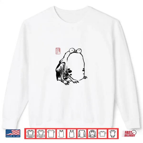 Sweatshirt Japanese Grumpy Frog Ukiyo e Anime Japanese Art Shirt