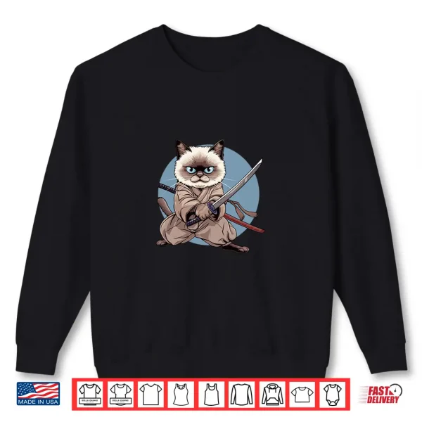 Japanese Ninja Cat Kawaii Ragdoll Cat Samurai Shirt 2 Sweatshirt Japanese Ninja Cat Kawaii Ragdoll Cat Samurai Shirt