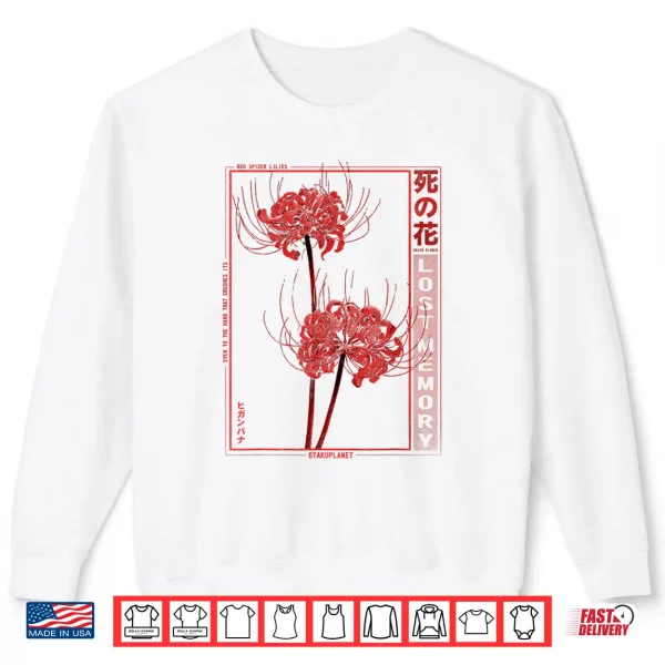 Sweatshirt Japanese Spider Lily Soft Grunge Anime Aesthetic Flower Shirt