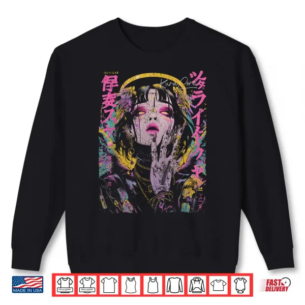 Sweatshirt Japanese Streetwear Cyberpunk Angel Y2K Techwear Manga Anime Shirt