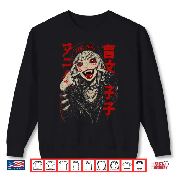 Sweatshirt Japanese Streetwear Futuristic Retro Techwear Anime Manga Shirt