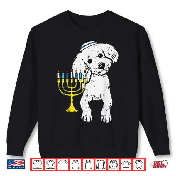 Sweatshirt Jewish Poodle Dog Menorah Hanukkah Pajamas Chanukah PJs Shirt