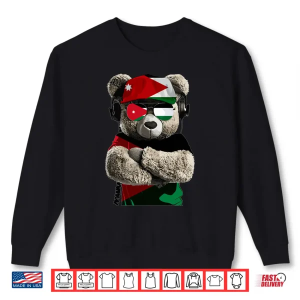 Jordanian Flag Bear Sunglasses Souvenirs Products Jordan Performance Shirt 2 Sweatshirt Jordanian Flag Bear Sunglasses Souvenirs Products Jordan Performance Shirt