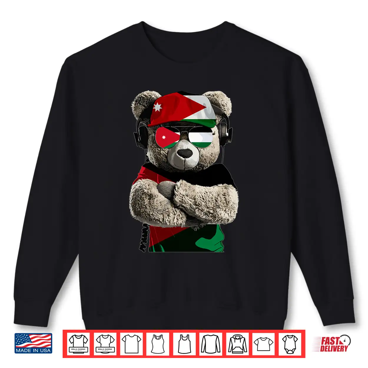 Jordanian Flag Bear Sunglasses Souvenirs Products Jordan Performance Shirt Jordanian Flag Bear Sunglasses Souvenirs Products Jordan Performance Shirt