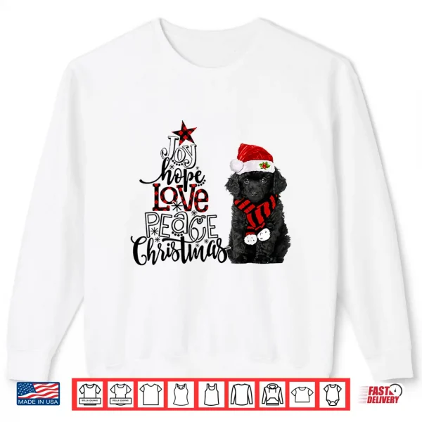 Sweatshirt Joy Hope Love Peace Christmas Black Toy Poodle 2020 Shirt