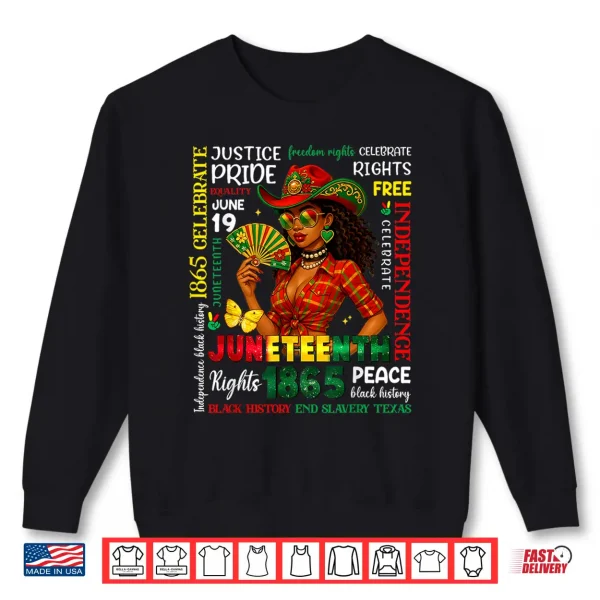 Sweatshirt Juneteenth 1865 Black Pride Black Women Cowgirl Melanin Girl Shirt