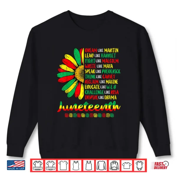 Sweatshirt Juneteenth 1865 Sunflower Freedom African June 19th Womens Shirt