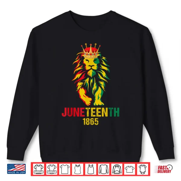 Sweatshirt Juneteenth African American Black Lion 1865 King Mens Women Shirt
